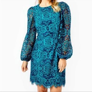 NWT Lilly Pulitzer Georgi Lace Dress - Valencia Teal